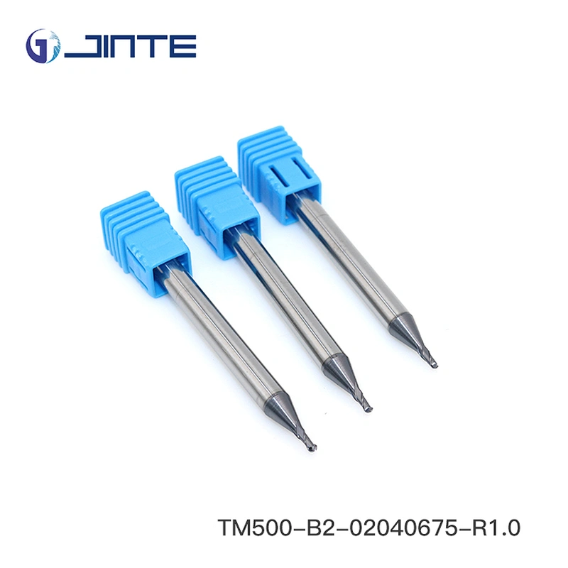 JINTE Solid Carbide 2 Flutes 2mm Ball Nose End Mill HRC50 Milling Cutter for Steel