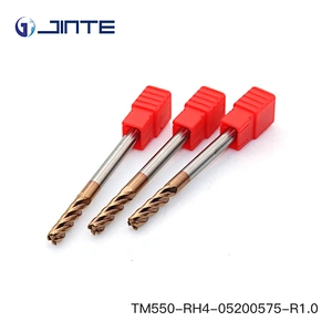 5*75mm standard size bronze coating 4 flute corner radius end mill