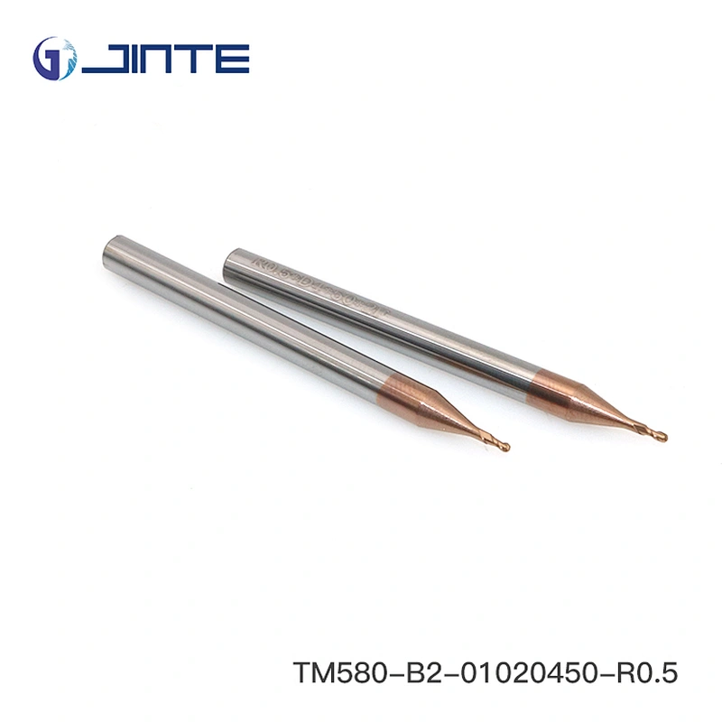 JINTE HRC 58 Solid Carbide 2 Flute Ball Nose End Mill Cutter for CNC Milling Machine