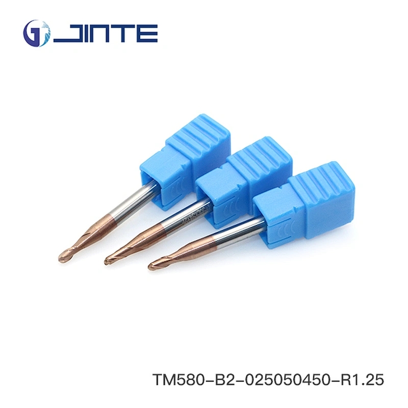 two flute 58hrc solid carbide ball nose endmills taper milling tools for cnc metal cutting