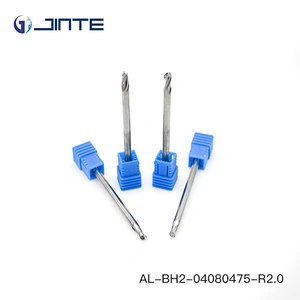 Jinte solid carbide milling cutter 2 flutes ballnose end mills for aluminum alloys