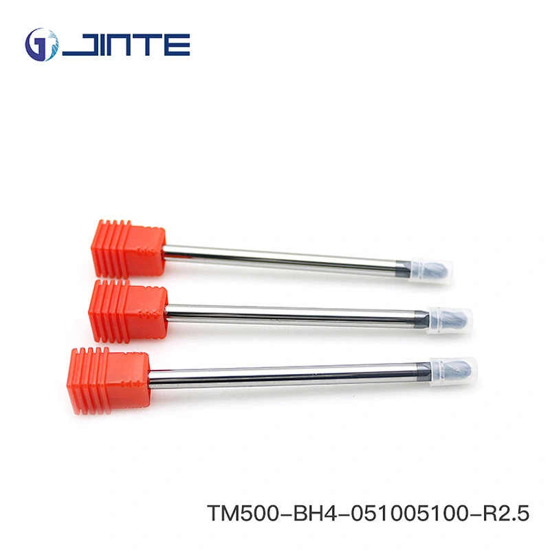 Solid Carbide CNC Milling Cutter Ball End Mill with Long Shank hrc55 4F-R2.5*10*d5*100