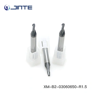 HRC65 Solid Carbide 3mm Helix 2 Flute End Mill Ballnose Milling Cutter for Stainless Steel
