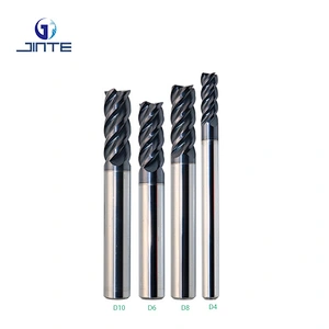 HRC 60 65 Solid carbide cutting tool 4 flute 4mm 6mm 8mm 10mm end mill set for hardness steel