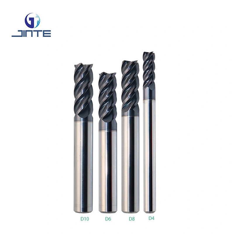 HRC 60 65 Solid carbide cutting tool 4 flute 4mm 6mm 8mm 10mm end mill set for hardness steel