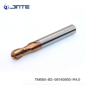 HRC58 2 Flutes Ball nose Carbide End Mills Cutters for Steels Dia 8X50