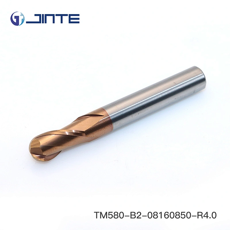 HRC58 2 Flutes Ball nose Carbide End Mills Cutters for Steels Dia 8X50