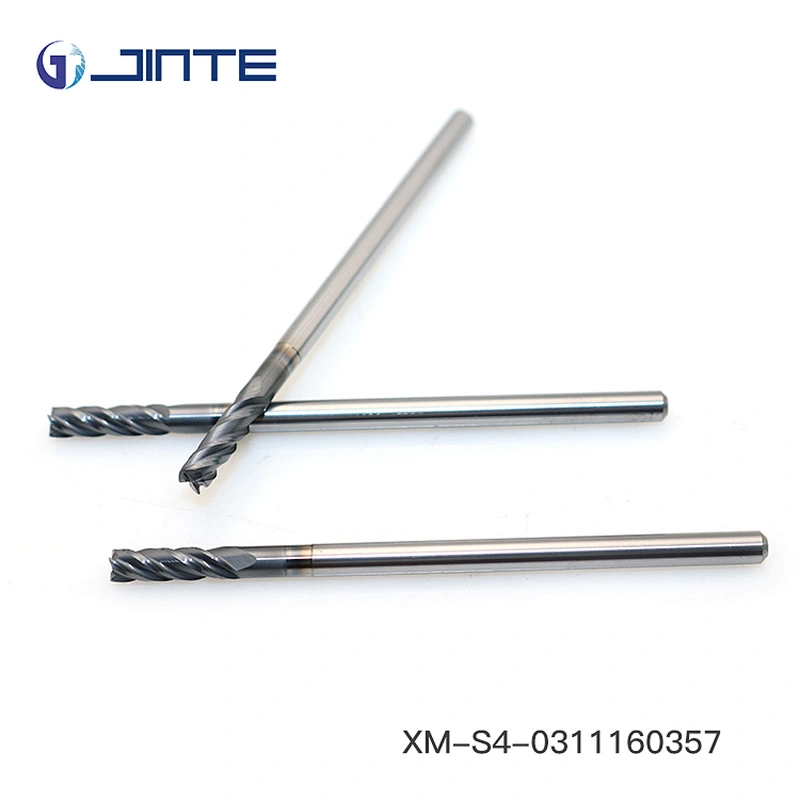 XM-S4-0311160357 Solid Carbide Long Shank 4 Flute Flat End Mill  For Metal Milling Cutter