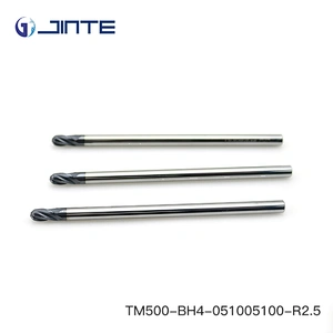 Solid Carbide CNC Milling Cutter Ball End Mill with Long Shank hrc55 4F-R2.5*10*d5*100