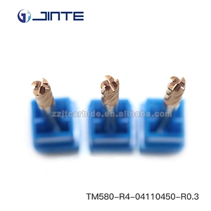 JINTE 4 Flute HRC58 Solid Carbide Corner Radius End Mills 4 mm  Cutter for Steel