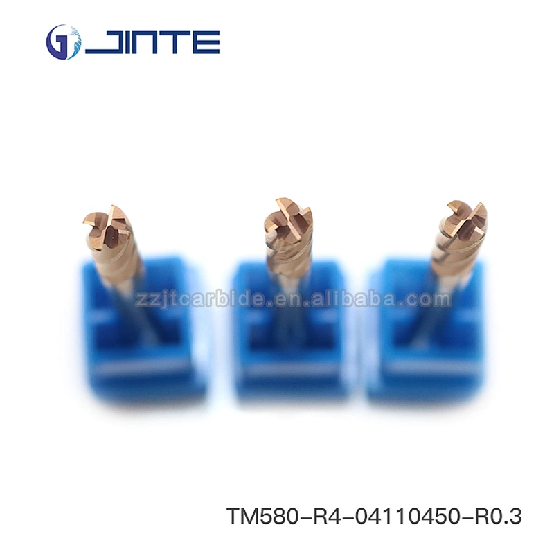 JINTE 4 Flute HRC58 Solid Carbide Corner Radius End Mills 4 mm  Cutter for Steel