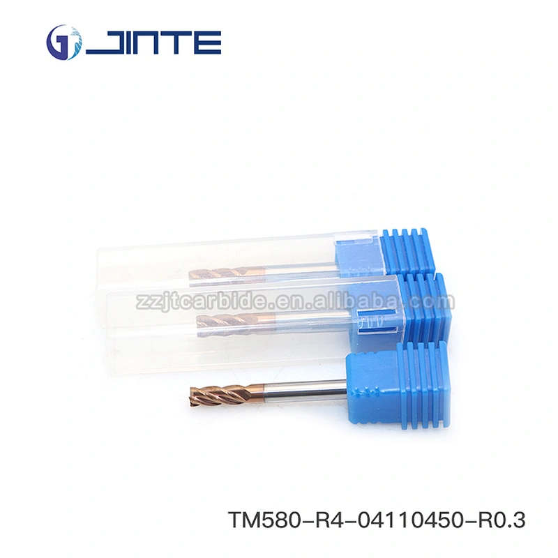 JINTE 4 Flute HRC58 Solid Carbide Corner Radius End Mills 4 mm  Cutter for Steel