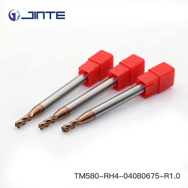 R1.0  4 Flute corner radius carbide end mill with long shank for milling machine