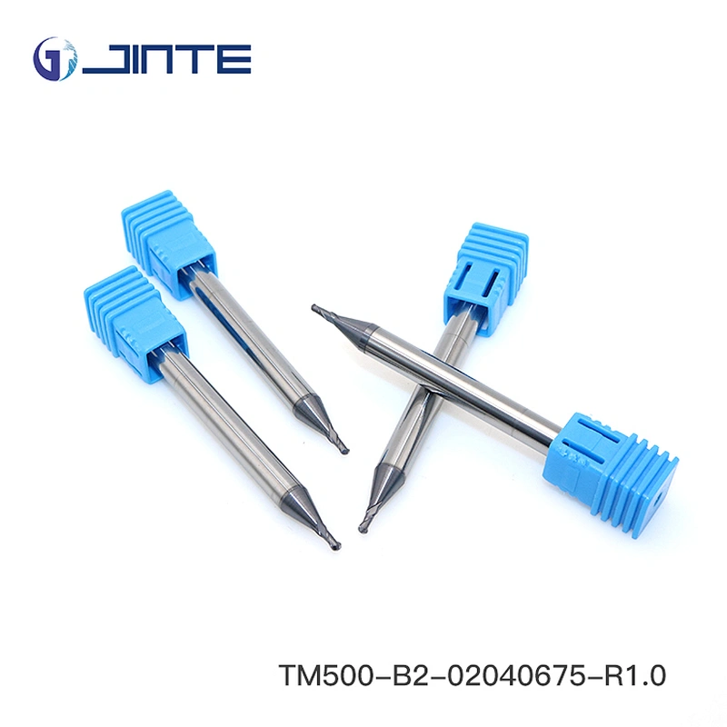 JINTE Solid Carbide 2 Flutes 2mm Ball Nose End Mill HRC50 Milling Cutter for Steel