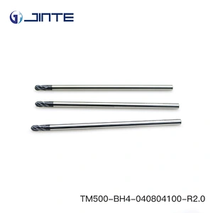 HRC50 Solid Carbide Long Neck R2.0 Ball Nose End Mills Cutter with 4F