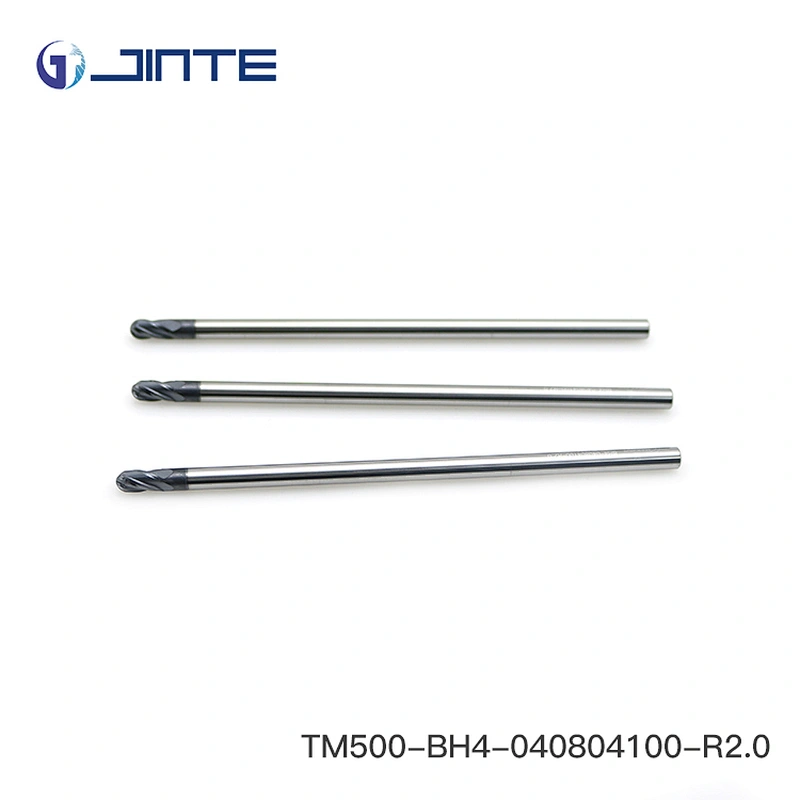 HRC50 Solid Carbide Long Neck R2.0 Ball Nose End Mills Cutter with 4F