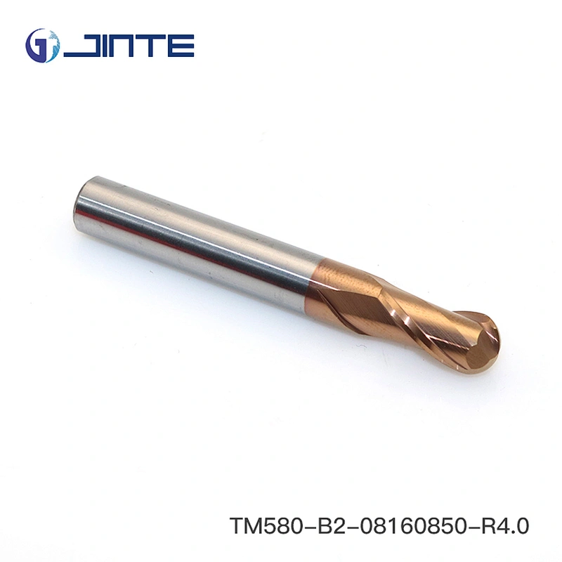 HRC58 2 Flutes Ball nose Carbide End Mills Cutters for Steels Dia 8X50