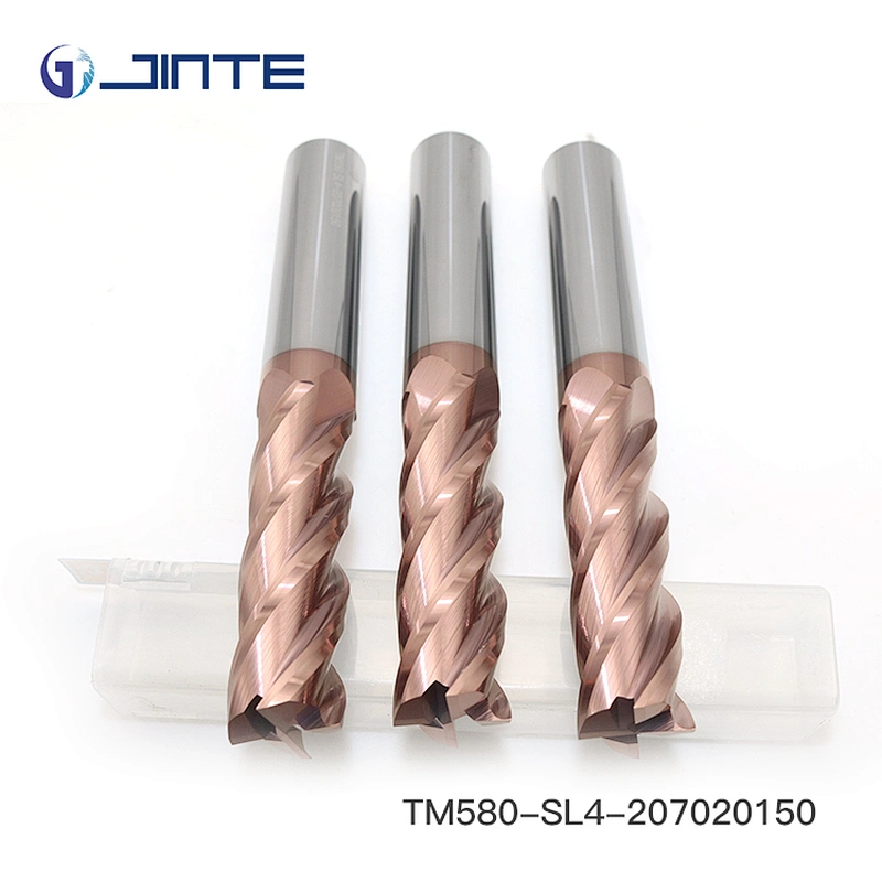 20mm long shank 4 flute endmill bits HRC55 HRC58 carbide milling tools