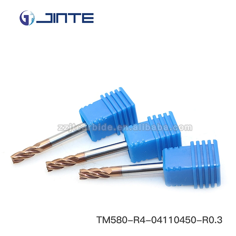 JINTE 4 Flute HRC58 Solid Carbide Corner Radius End Mills 4 mm  Cutter for Steel