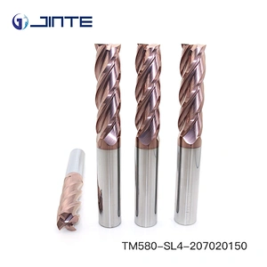 20mm long shank 4 flute endmill bits HRC55 HRC58 carbide milling tools