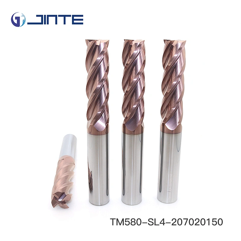 20mm long shank 4 flute endmill bits HRC55 HRC58 carbide milling tools