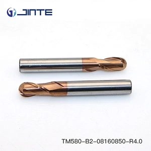 HRC58 2 Flutes Ball nose Carbide End Mills Cutters for Steels Dia 8X50
