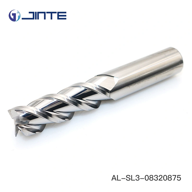 3 long flutes 8mm bright aluminum processing end mills