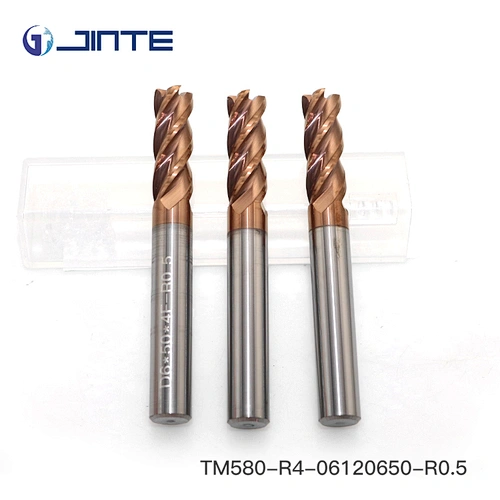 4 flutes bronze coating carbide  end mill for milling machine 6*50mm