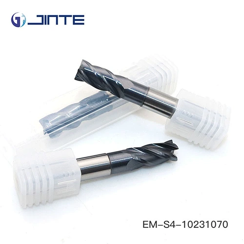 4F High precision Carbide flat head end mills with TiSiN XM-S4 D10x75