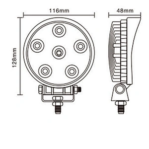 18W 1200LM, 10-32V, IP68, Spot/Flood  Round Led Work Light 4X4 offroad, jeep. car, truck