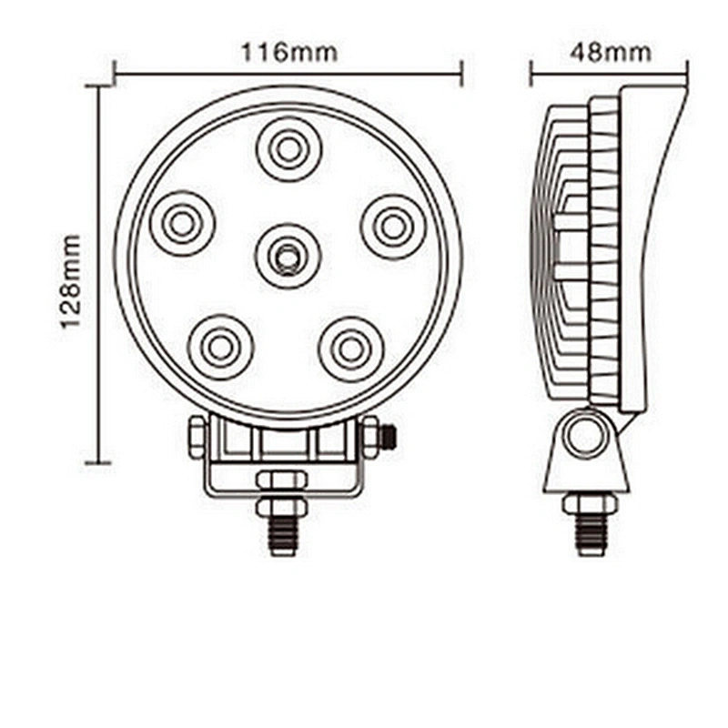 18W 1200LM, 10-32V, IP68, Spot/Flood  Round Led Work Light 4X4 offroad, jeep. car, truck