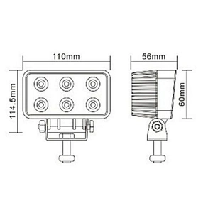 4.5'' Square 10-30v 1200LM  18W LED Work Light Offroad