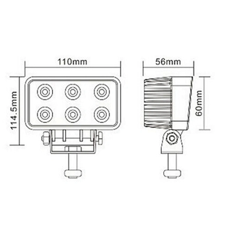 4.5'' Square 10-30v 1200LM  18W LED Work Light Offroad