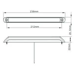 LED Rear Position Lamp, Marker light, light tube, Thinline LED Trailer Tail Light as an direction indicator, reversing light or brake light