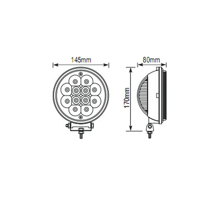 5″ Round 2150LM IP68 9-32V  36W Sealed Beam For Car, Jeep, Truck