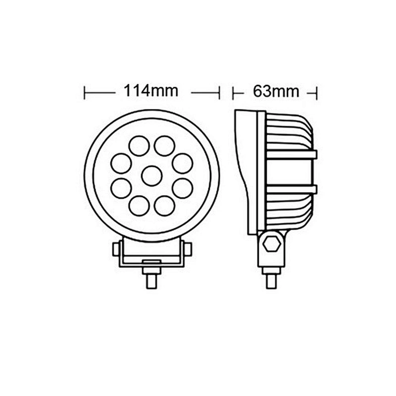 4 Inch Round 27W 1755LM IP68  LED Work Light for car jeep, truck, SUV