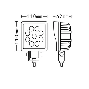 5 Inch Square 1800LM IP68 27W LED Work Light For Car, Truck, Jeep,