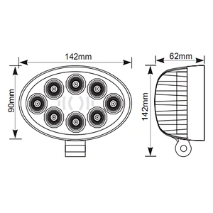 ​​​​​​​24W OVAL Led Work Lamp Off Road  4X4 Jeep Truck