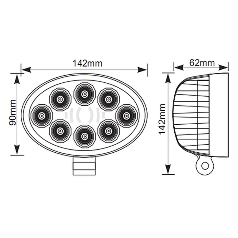 ​​​​​​​24W OVAL Led Work Lamp Off Road  4X4 Jeep Truck