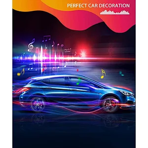 Car LED Strip Light 4 PCS Multicolor Music Car Interior Atmosphere Lights with Sound Active Function APP Controller Lighting Kits, Music Under Dash Car Lighting