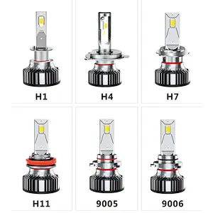 55W 16000lm 3 Colors EMC Built in Canbus IP68 Auto LED Headlight H1 H3 H4 H7 H11 H13 9005 C6 LED Headlight for Car Vehicles, Truck