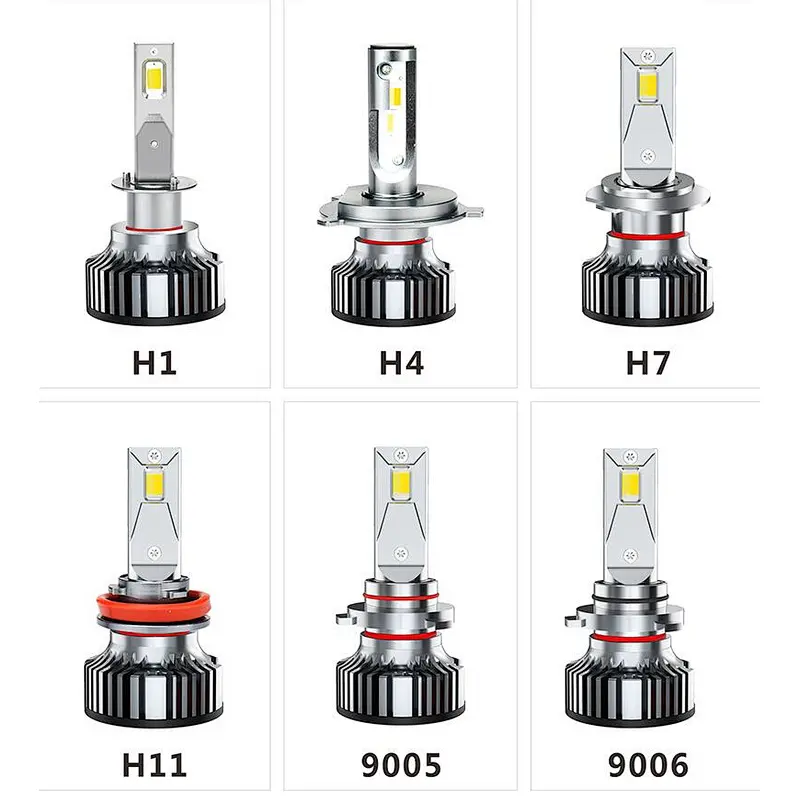 55W 16000lm 3 Colors EMC Built in Canbus IP68 Auto LED Headlight H1 H3 H4 H7 H11 H13 9005 C6 LED Headlight for Car Vehicles, Truck