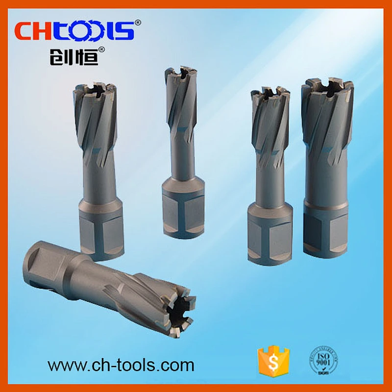 Carbide annular cutter with weldon shank Version P
