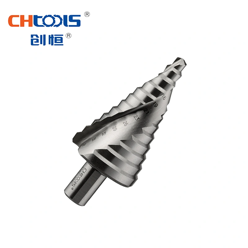 CHTOOLS Spiral flute hss step drill tin coating