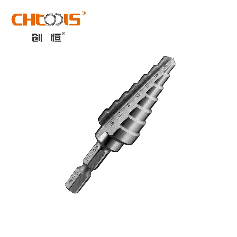 Hex shank step drill bit