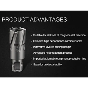 CHTOOLS Carbide annular cutter set metric with 12mm-22mm, 2 pilot pin