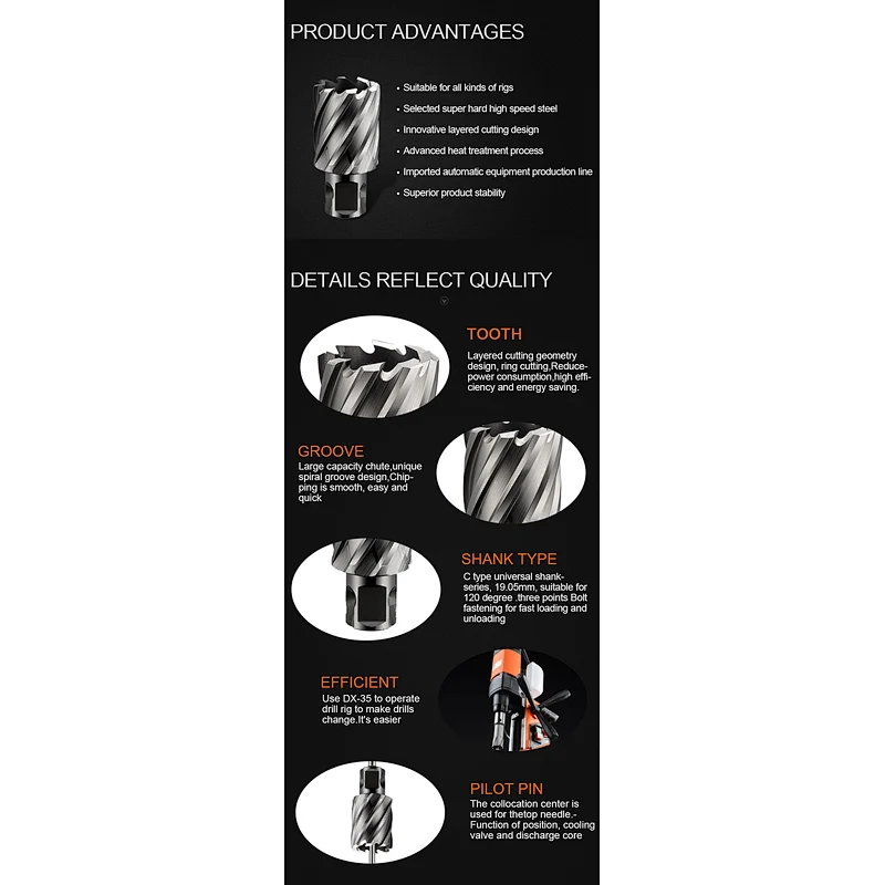 CHTOOLS HSS universal hollow drill bit for various magnetic drills