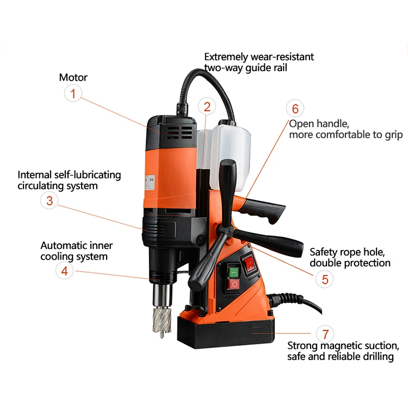 CHTOOLS Dx35 Drilling Machine Portable Magnetic Base Drill Machine CE for Magnetic Drill Bit 220V/110V Provided 10-35mm 10000N
