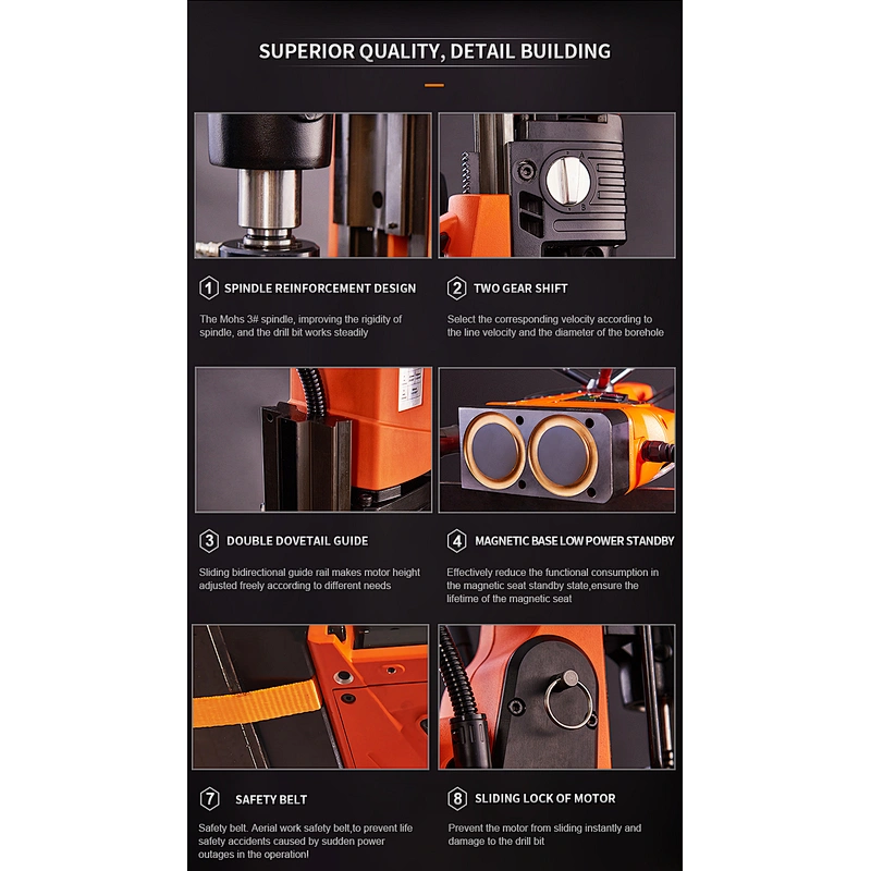 DX-50 75mm Cutting Depth Core Drilling Annular Cutter Magnetic Drill Machine