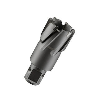 CHTOOLS carbide annular cutter on drill press with universal shank